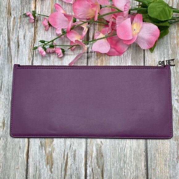 COACH Purple File Cash Holder Bag Purse Wallet - Picture 3 of 10